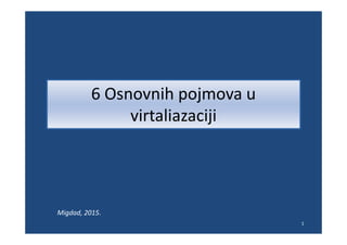 6 Osnovnih pojmova u
virtaliazacijivirtaliazaciji
1
Migdad, 2015.
 
