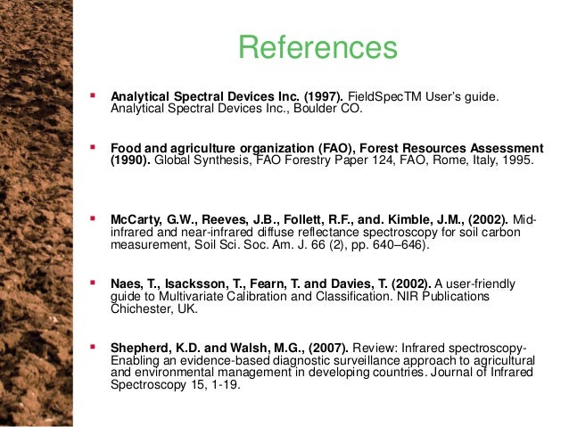 Using Infrared Spectroscopy For Detection Of Changes In Soil - 