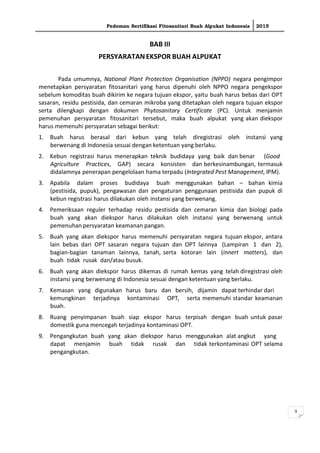 Pedoman Sertifikasi Fitosanitari Buah Alpukat Indonesia