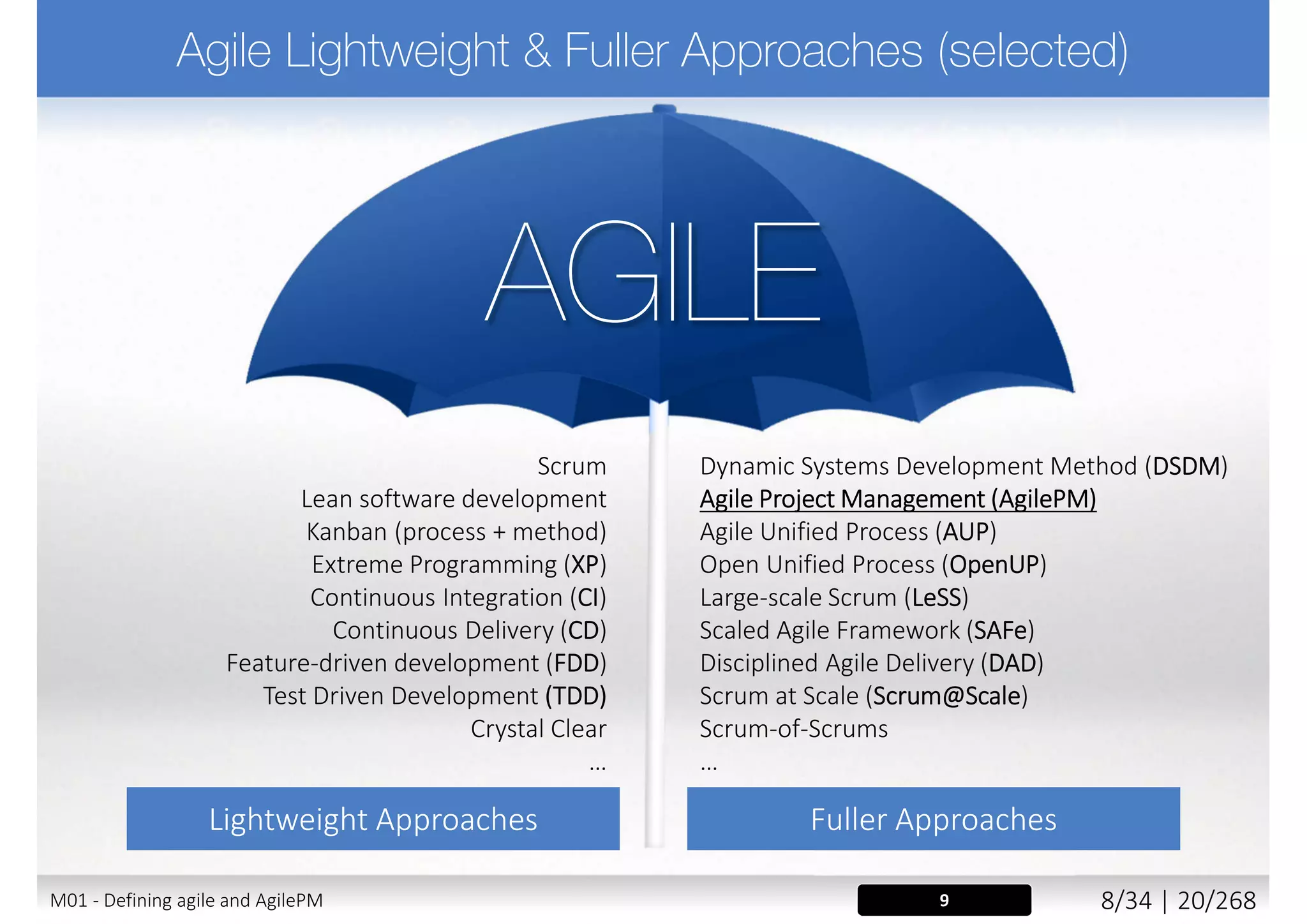 M01 - Defining agile and AgilePM 9/27 | 20/270
 