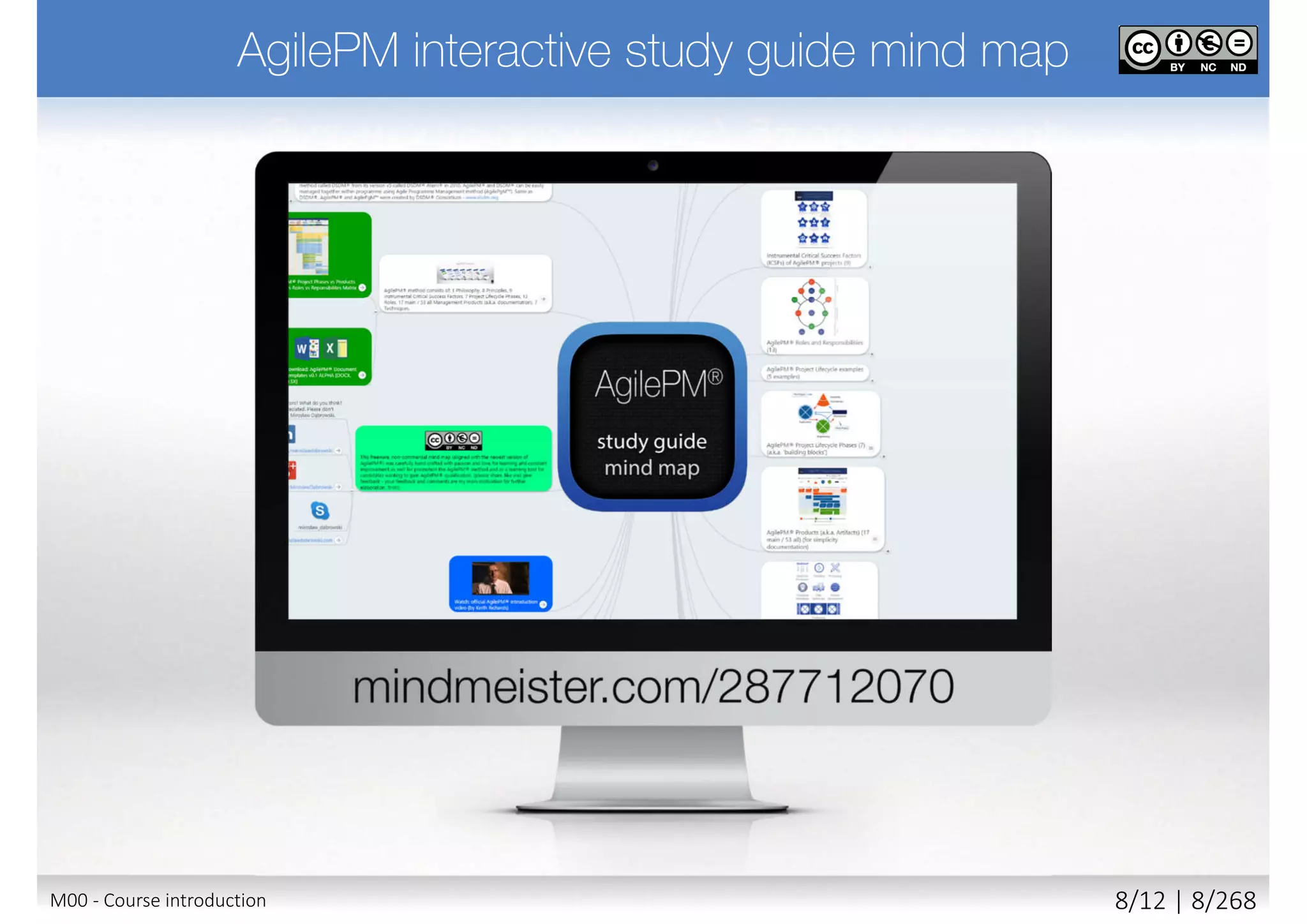See Appendix #2 for more mind maps from DSDM Consortium products
M00 - Course introduction 8/11 | 8/270
 