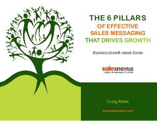 THE 6 PILLARS
OF EFFECTIVE
SALES MESSAGING
THAT DRIVES GROWTH
Business Growth ebook Series

Craig Klein
www.salesnexus.com

 
