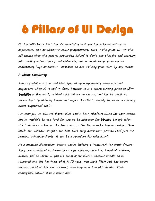 6 pillars of ui design
