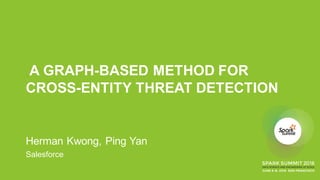 A GRAPH-BASED METHOD FOR
CROSS-ENTITY THREAT DETECTION
Herman Kwong, Ping Yan
Salesforce
 