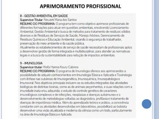 APRIMORAMENTO PROFISSIONAL
 