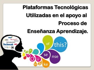 Plataformas Tecnológicas
Utilizadas en el apoyo al
Proceso de
Enseñanza Aprendizaje.
 