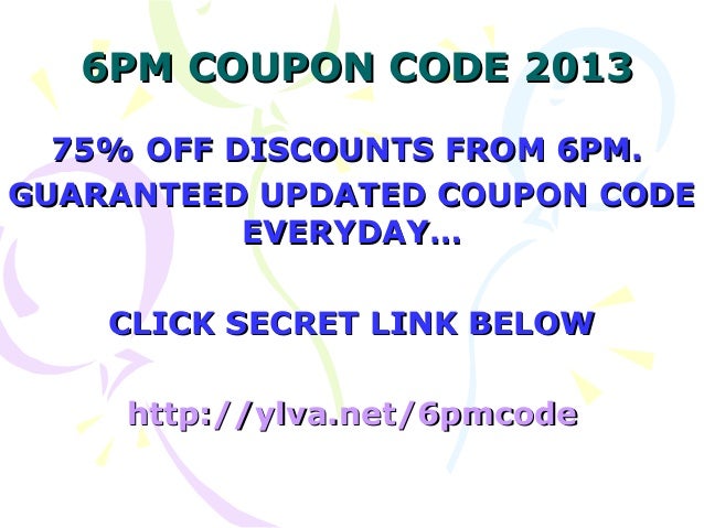 6pm com coupon code