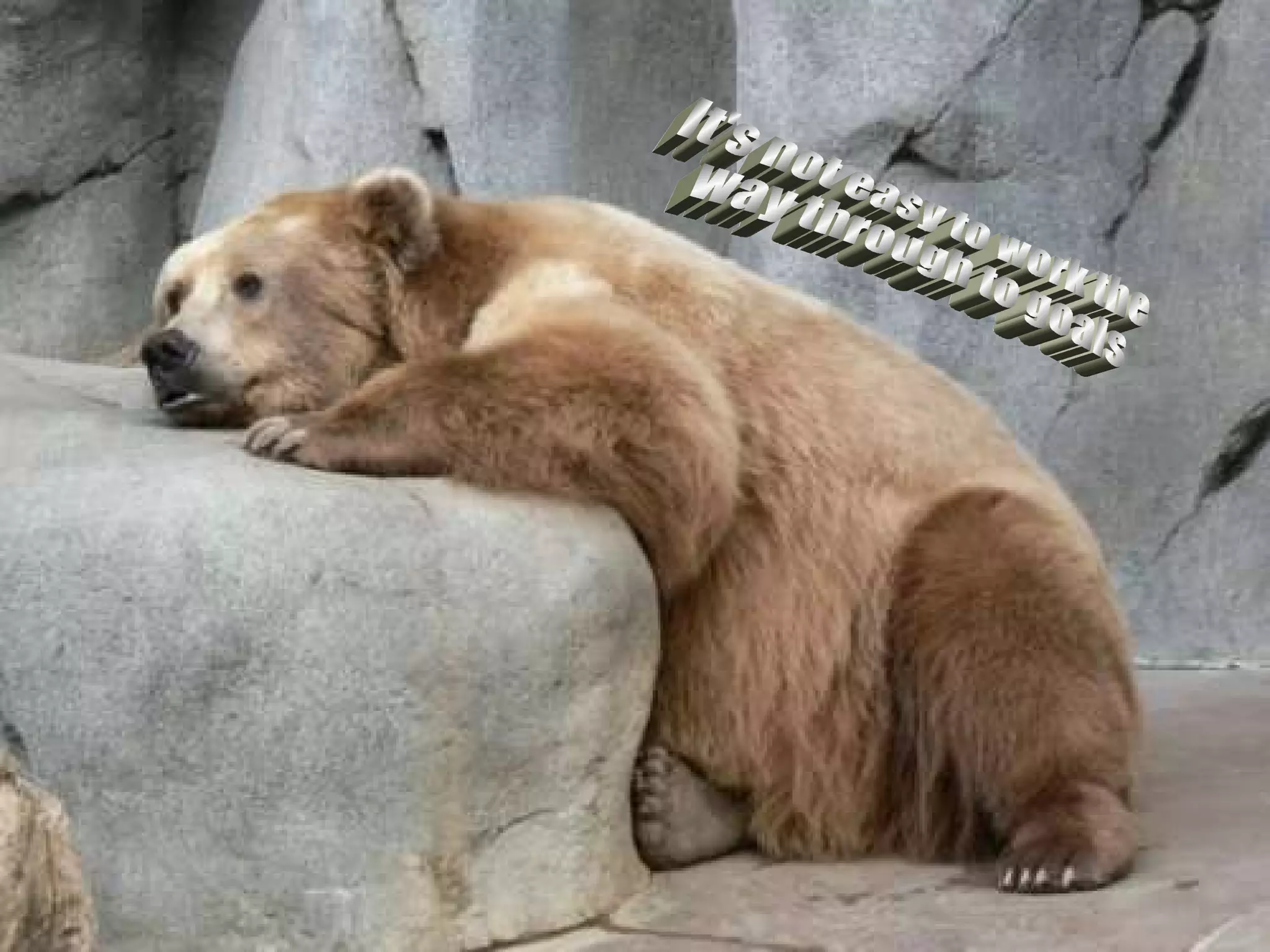 It's not easy to work the way through to goals 