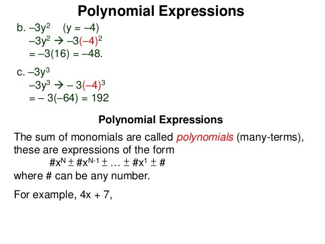 6 polynomial expressions and operations