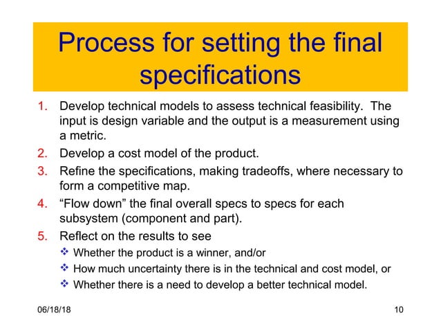 6 product specifications | PPT | Business | Business and Finance