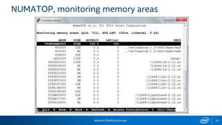 Network Platforms Group 30
NUMATOP, monitoring memory areas
 