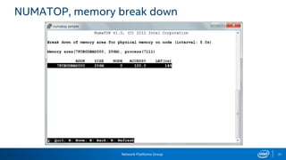 Network Platforms Group 31
NUMATOP, memory break down
 