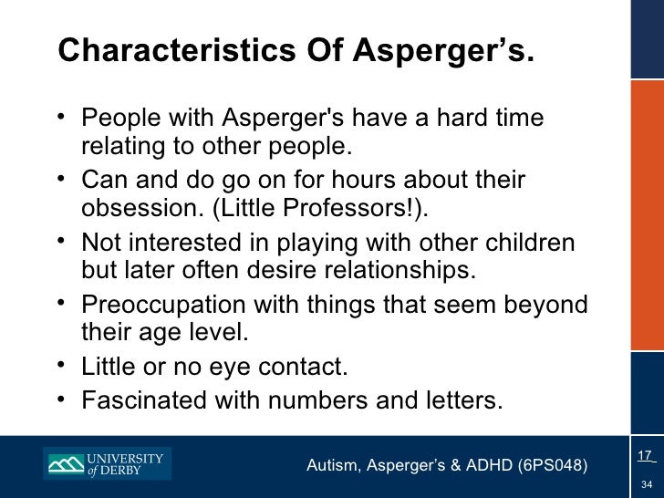 Characteristics of aspergers syndrome 