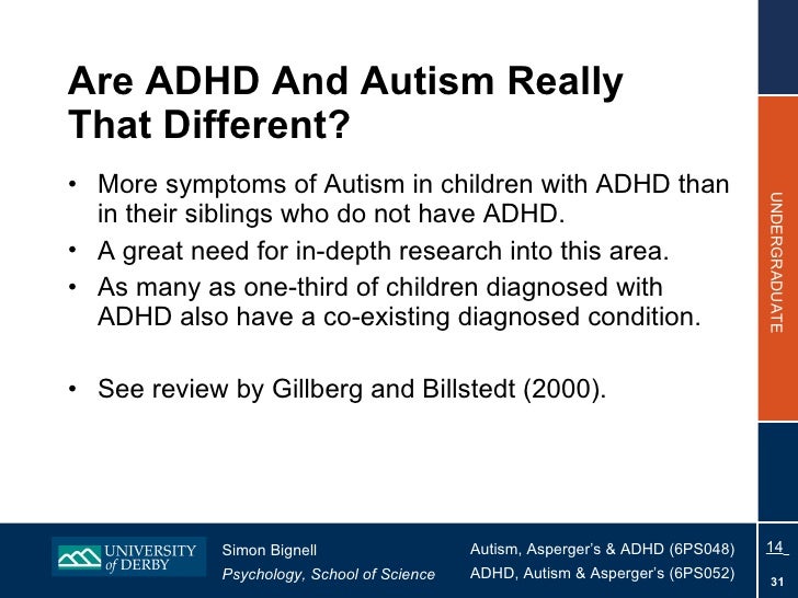 Topic 7 Comorbidity in ADHD and Autism 2010