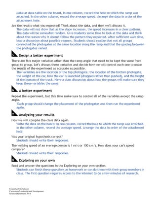 Columbus City Schools
Curriculum Leadership and Development
Science Department 2014
 