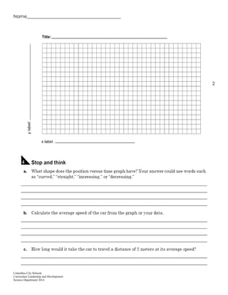 Columbus City Schools
Curriculum Leadership and Development
Science Department 2014
Name__________________________________________
2
 