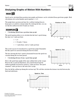 Columbus City Schools
Curriculum Leadership and Development
Science Department 2014
 