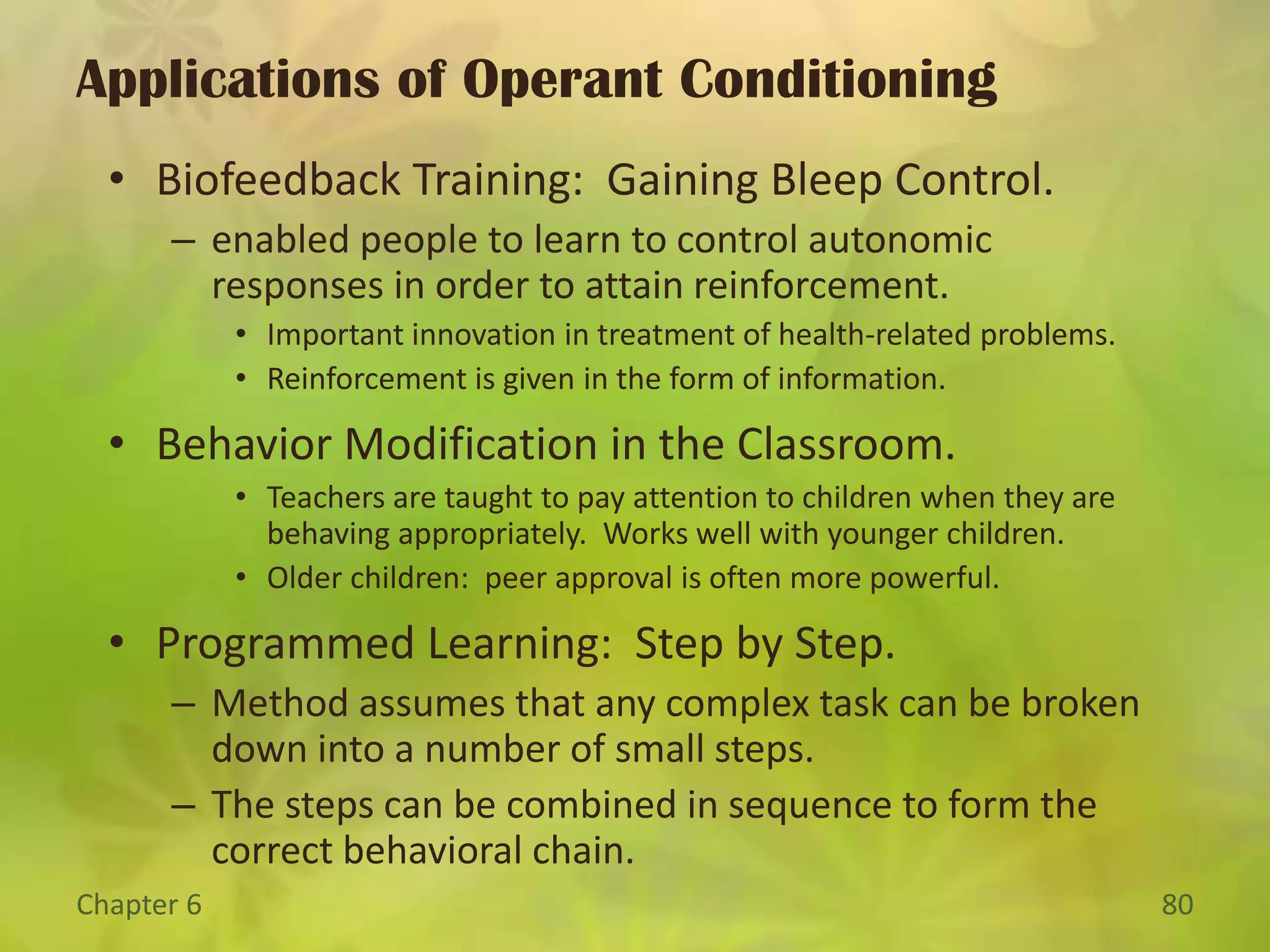 Features and Phases of Classical Conditioning
