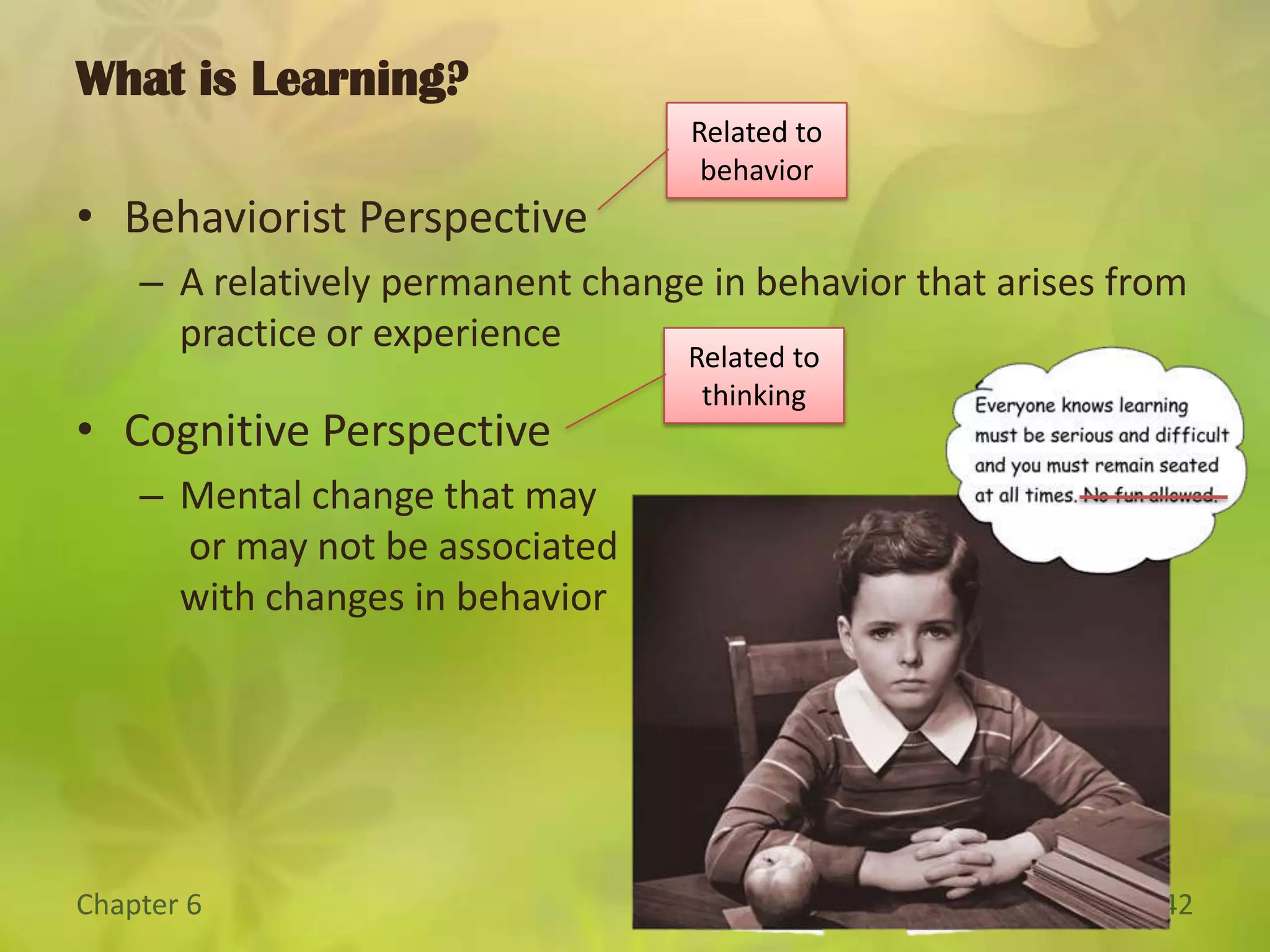 Stimuli and Responses in Classical Conditioning.Unconditioned stimulus (US) is unlearned:  Pavlov’s meat powder elicits salivation, an unconditioned response (UR).When the dogs learned to salivate to the sound of a bell (previously neutral) the bell became the conditioned stimulus (CS) and the salivation in response to the bell is a conditioned response (CR).Classical Conditioning