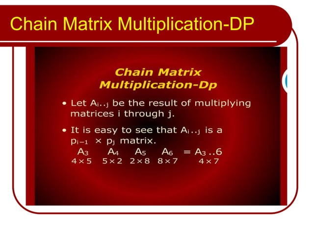 Chain matrix multiplication | PPT