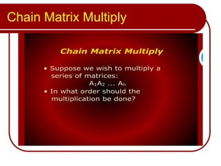 Chain Matrix Multiply