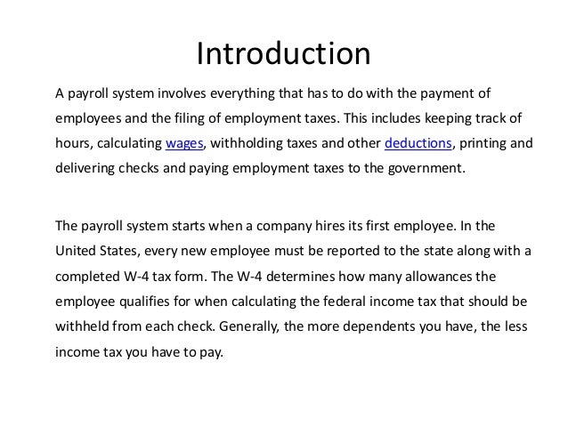 Payroll system thesis sample