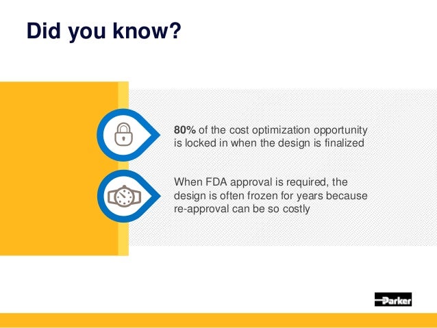 Did you know?
80% of the cost optimization opportunity
is locked in when the design is finalized
When FDA approval is requ...