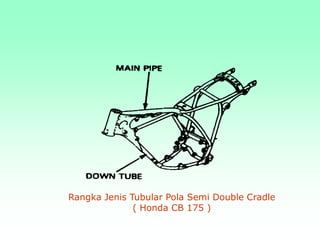 Rangka Jenis Tubular Pola Semi Double Cradle
( Honda CB 175 )
 