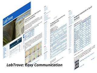 LabTrove: Easy Communication
 