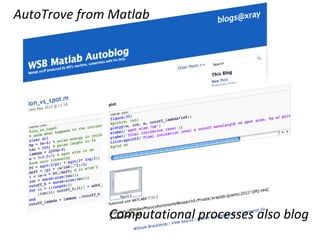 AutoTrove from Matlab




              Computational processes also blog
 