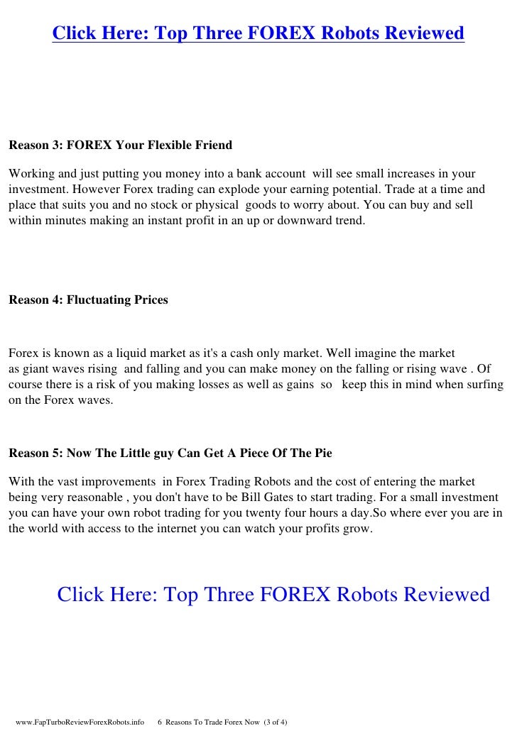 Reasons to trade forex