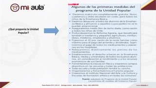 ¿Qué proponía la Unidad
Popular?
 