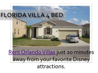 Florida Villa 4 Bed Rent Orlando Villas just 20 minutes away from your favorite Disney attractions. 
