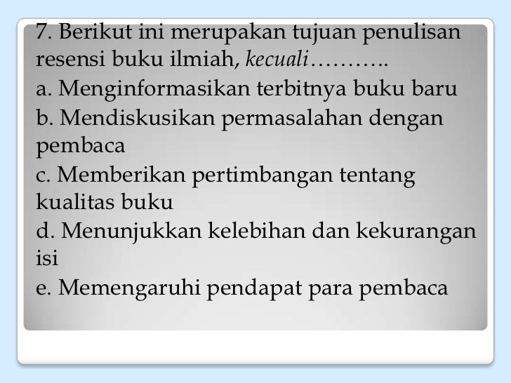 Unsur Unsur Resensi Buku Kecuali Sketsa