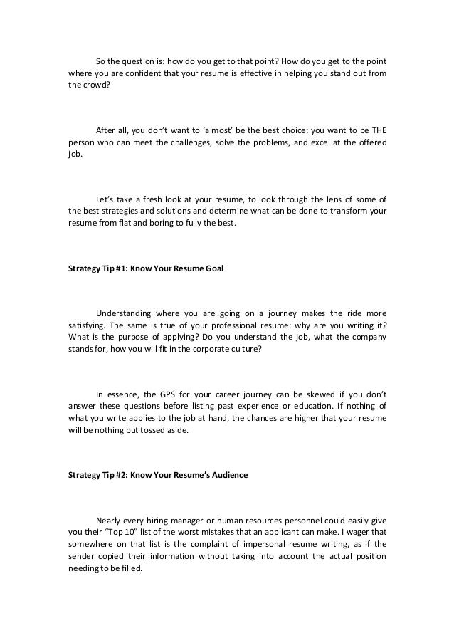 how do you do a resume for a job