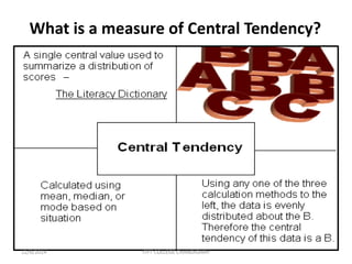 What is a measure of Central Tendency? 
12/6/2014 ITFT COLLEGE CHANDIGARH 
 