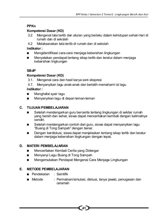 Gratis Download Gambar 6 Rpp SD Kelas 1 Semester 2 Lingkungan Bersih Sehat Dan Asri Terbaru oleh Cikimm