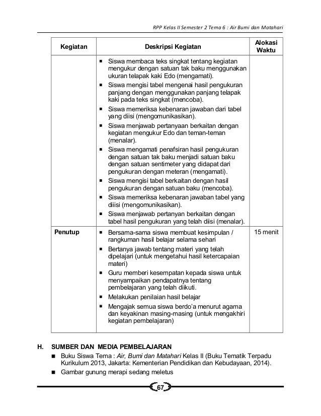 [6] rpp sd kelas 2 semester 2 air bumi dan matahari