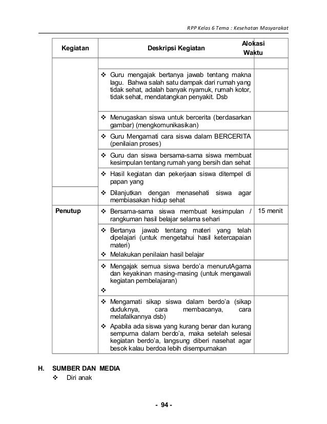 [6] rpp sd kelas 6 kesehatan masyarakat