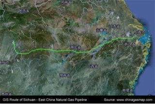 www.chinapetroleummap.comRelated
Website:
China Petroleum Map, Project Directories and ReportsRelated Data:
www.chinagasmap.comSource Website:
China Natural Gas Map, Project Directories and ReportsData Source:
2012
GIS Route of Sichuan - East China Natural Gas Pipeline in China Natural Gas Map, Project Directories and Reports published by ARA Research & Publications
Sichuan - East China Natural Gas Pipeline
Document Brief:
Published Year:
Document
Name:
 