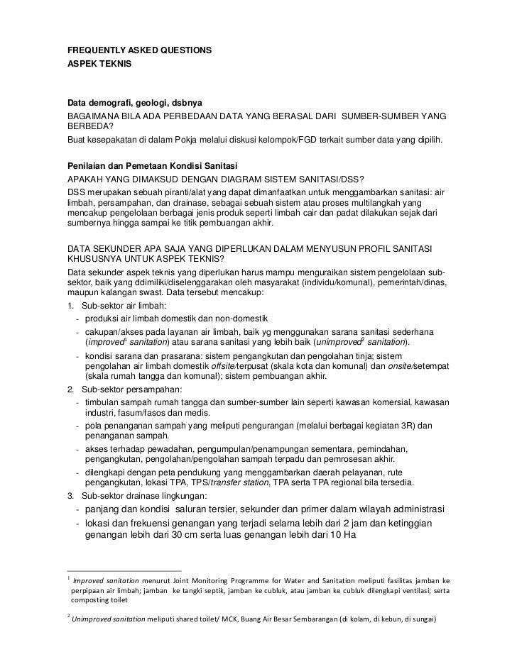 6 Aspek Teknis Dan Operasional Sanitasi