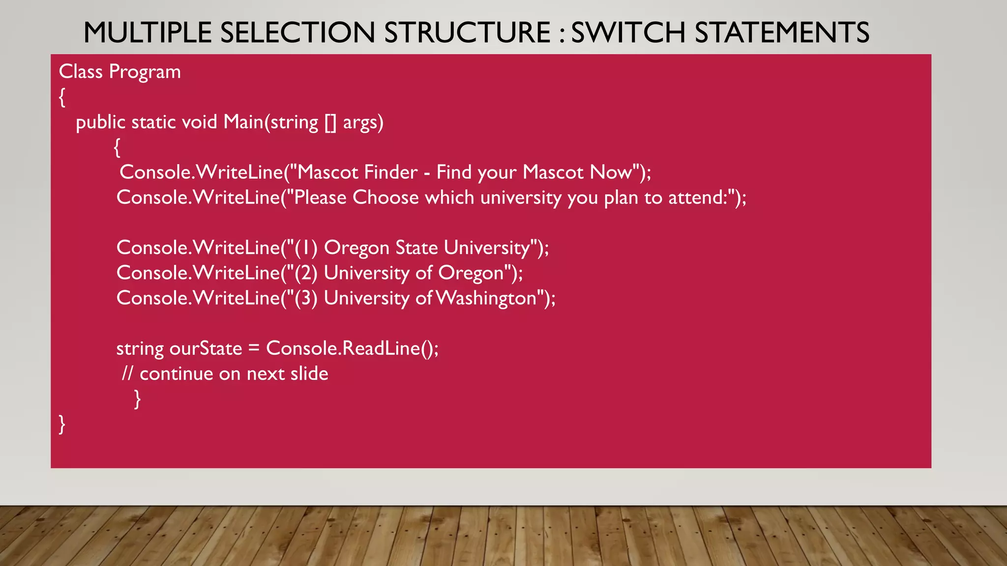 selection structures | PDF