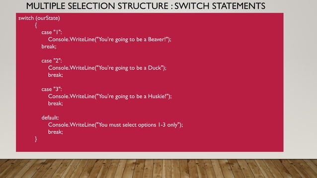 selection structures | PDF