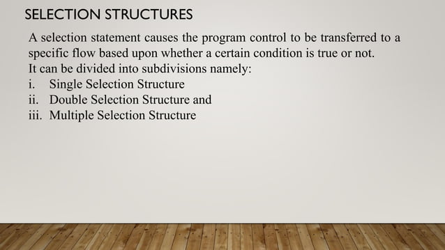 selection structures | PDF