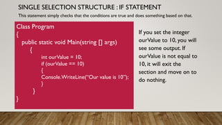 selection structures | PDF