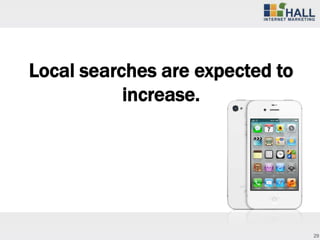 Local searches are expected to
           increase.




                                 29
 