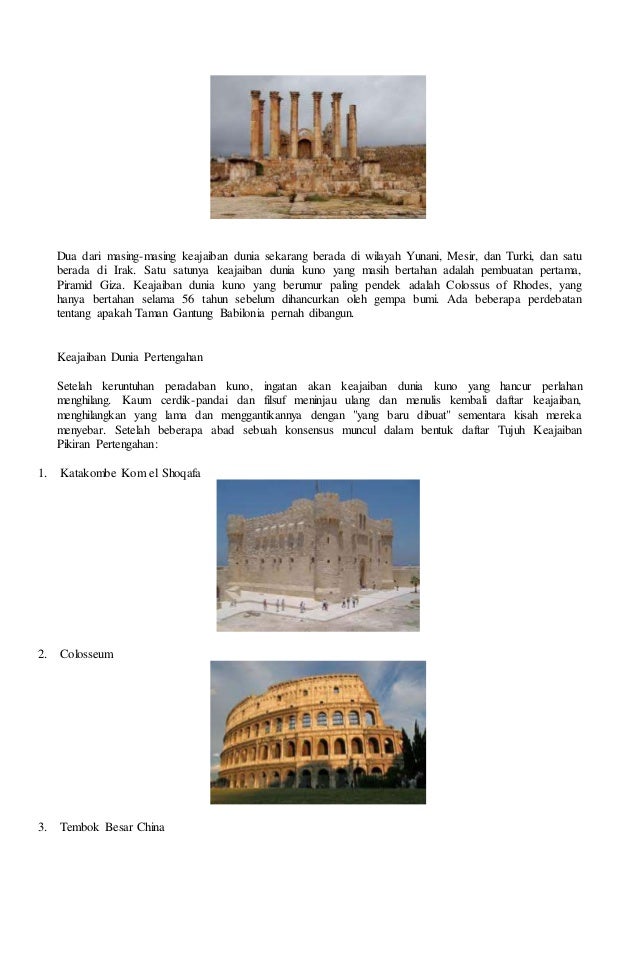 6 Set 7 Keajaiban Dunia