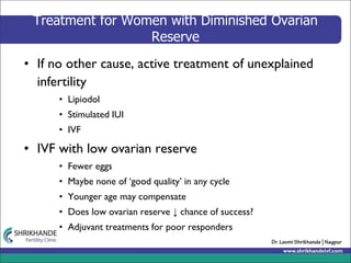 Treatment of decreased ovarian reserve presentation | PDF