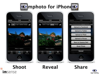 imphoto for iPhone




Shoot         Reveal         Share
 