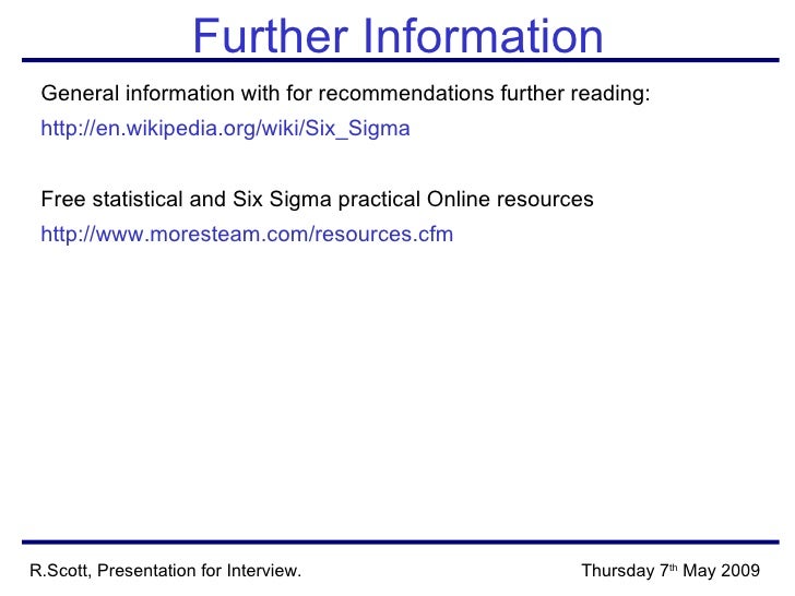 6 Sigma 10 Min Interview Presentation 070509